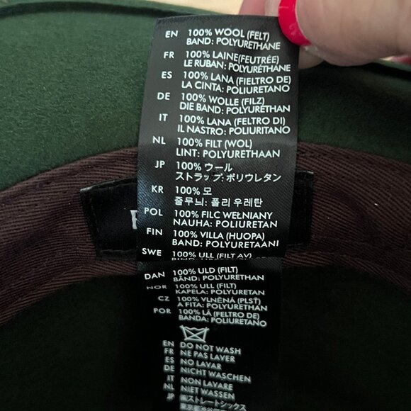 Brixton Messer Fedora Hat Adult Size Large 7 1/2 Moss Green Wool Felt - Picture 9 of 11